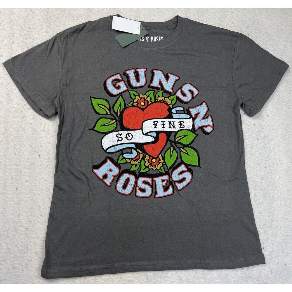 Guns N’ Roses Women’s Medium Gray Graphic Short Sleeve T-Shirt NWT
